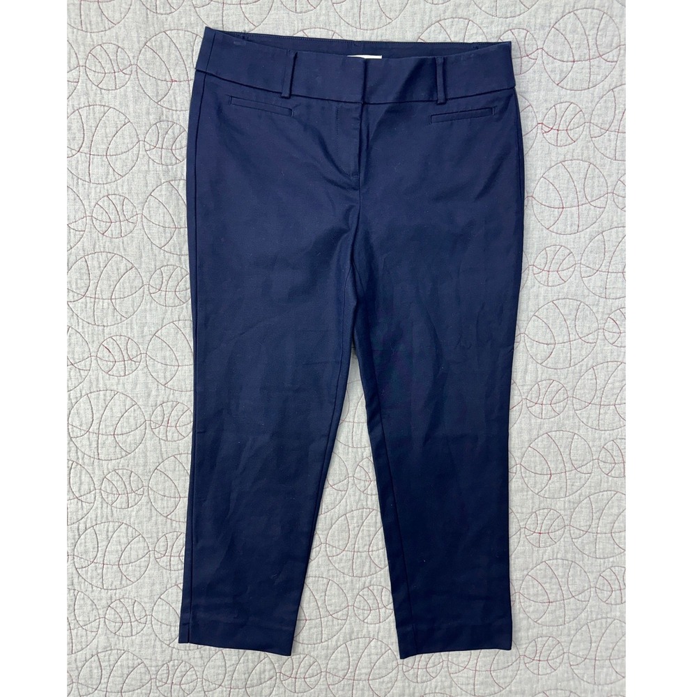 Ann Taylor LOFT Riviera Pant Navy Blue Marisa Slim Ankle / Womens 8